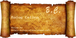Balog Celina névjegykártya